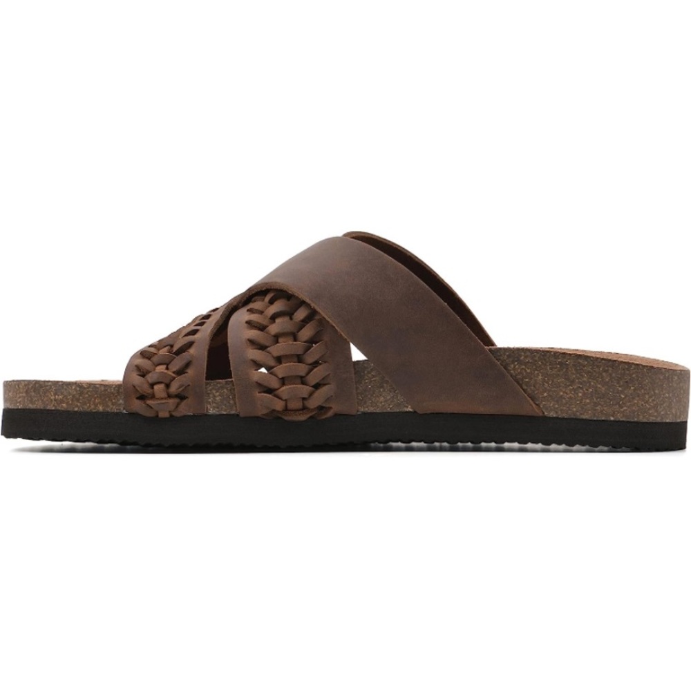 NIB WHITE MOUNTAIN Women’s Leather ‘Harding’ Footbed Sandal in Brown - Sz 6 - Picture 4 of 6